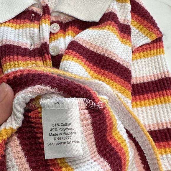 SO Women's Multicolor Striped Polo Blouse - Picture 6 of 10